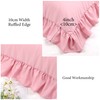 PiccoCasa Soft Microfiber Plain Bolster Pillowcase with Decorative Ruffle and