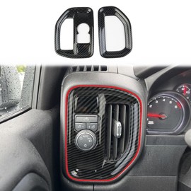 Carbon Fiber Dashboard Side Air Vent AC Outlet Cover Trim For 2019-2025 Chevy Silverado 1500/GMC Sierra 1500 For 2020-2025 Sierra/Silverado 2500 3500 HD(one knob)