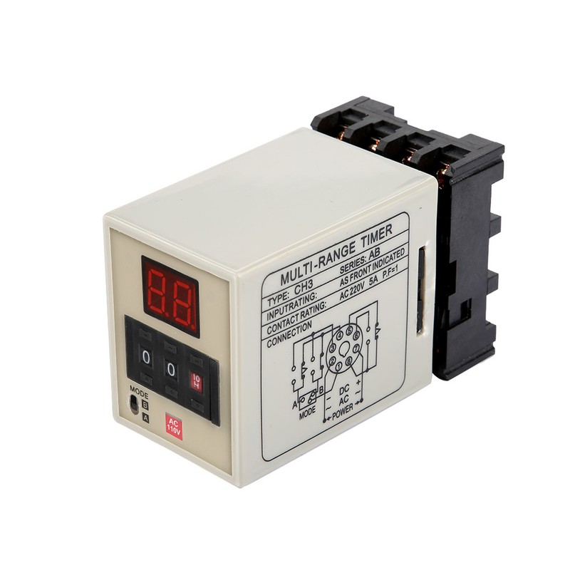 AH3-DM Dual Mode Delay Timer Relay 0.01S-99H LED Display (AC