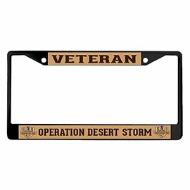 Operation Desert Storm Veteran License Plate Powder Frame - Black