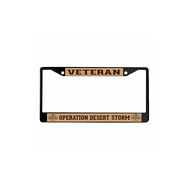 Operation Desert Storm Veteran License Plate Powder Frame - Black