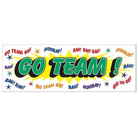 Go Team Sign Banner Party Accessory (1 count) (1/Pkg)