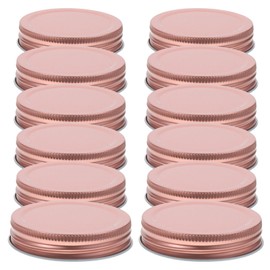 Kichvoe 12pcs Regular Mouth Mason Jar Lids Round Canning Jar Lids Wide Mouth Sealing Food Storage Mason Can Covers Tinplate Drinking Jar Lids for Pickling Jar, 2.75X2.75X0.59in