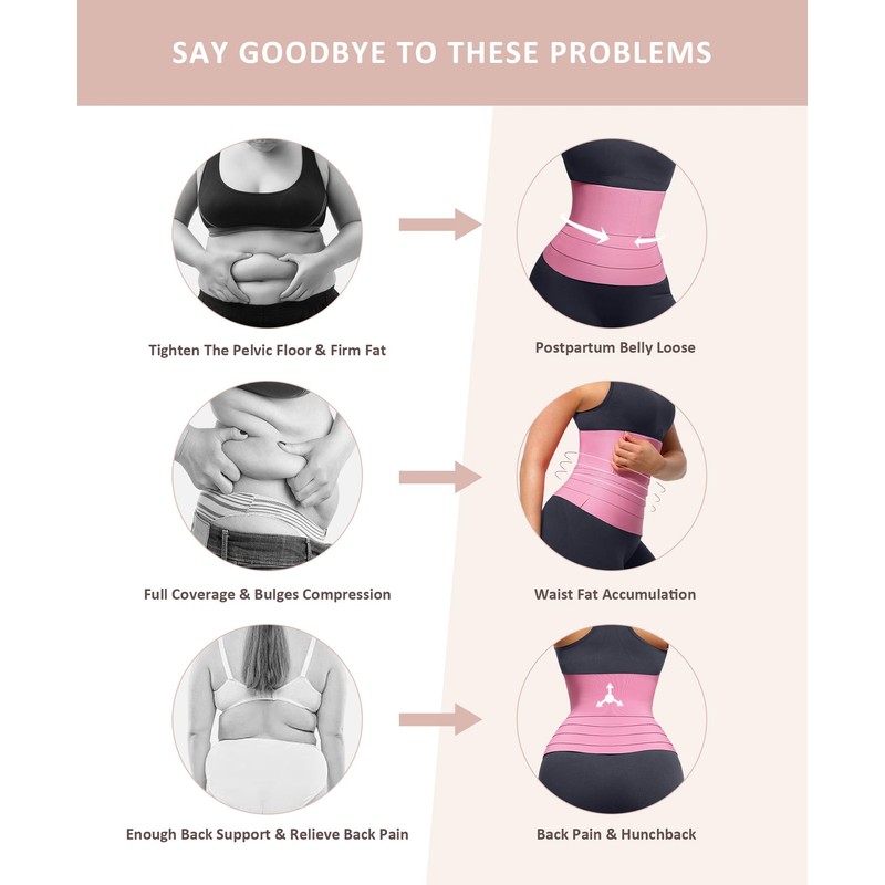 FeelinGirl Waist Trainer for Women Snatch Bandage Tummy Wrap Plus