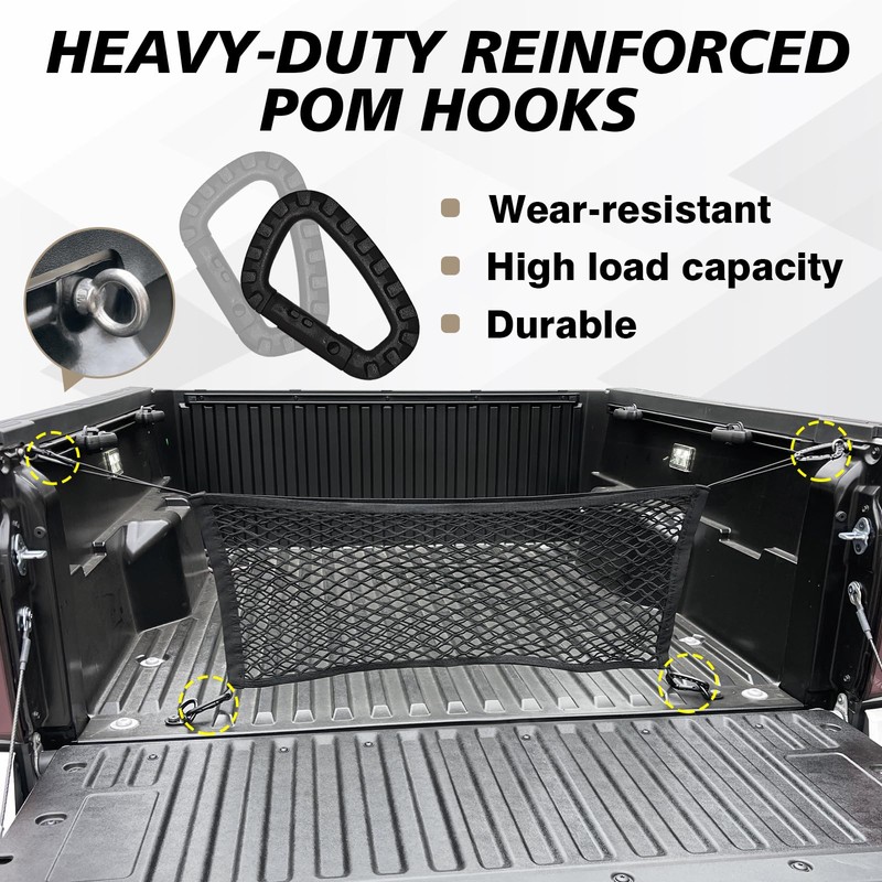 Muslogy Truck Bed Cargo Net Envelope Style Compatible with 2024