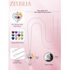 Zeuslia Sunflower Heart Birthstone Necklaces for Women, 925 Sterling Silver