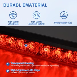 Nilight 24LED Emergency Strobe Traffic Advisor Light Bar 2 in 1 Red Dash Warning Safety Flashing Lights Front/Rear Windshield Construction Lights for Trucks Cars Plow Police Firefighter Vehicles