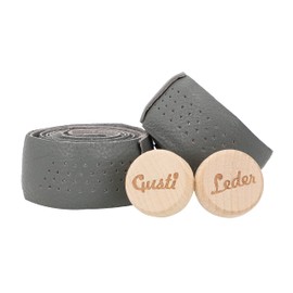 Gusti Genuine Leather Handlebar Tape Bicycle – Fausto C. 80 cm Grip Tape Handle Bar Tape Bicycle Accessories Road Bike Including Cork Leather Strap Handlebar Grey