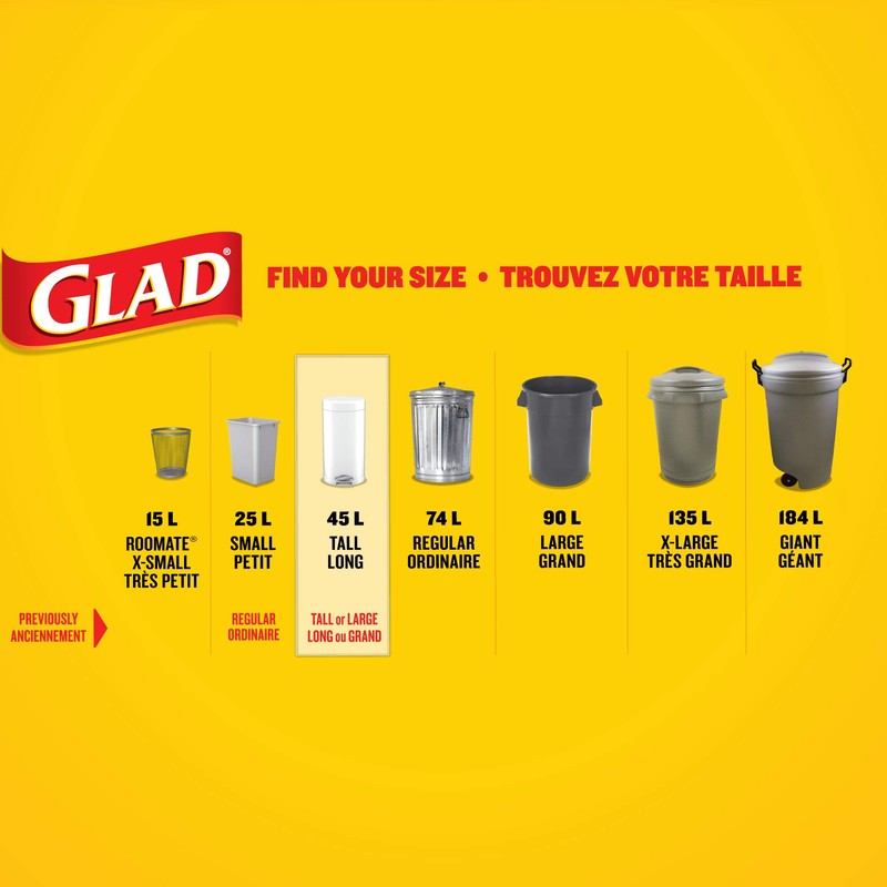 Glad White Garbage Bags - Tall 45 Litres - Febreze
