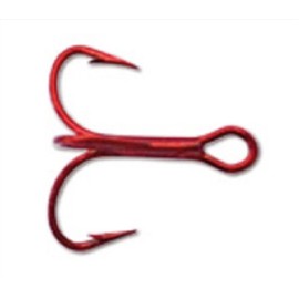 Mustad Triple Grip Treble, 2 Extra Short Shank, Red 4