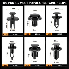 Auto Dynasty 120 Pcs Bumper Clips Nylon Rivets Car Clips Fasteners Push Retainer Kit Pin Rivets Set Door Trim Panel Fender Clips Fit for Ford GM Toyota Honda Chrysler