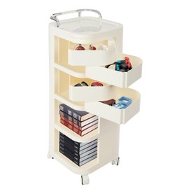 Multipurpose Utility Storage Cart Industrial Storage with Wheels and Slide Out Drawers Professional Trolley Cart Portable Caddy for Salon Supplies, Kitchen Needs, Medical Tools