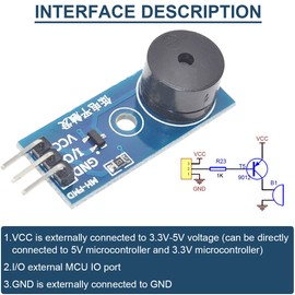 DAOKAI 5pcs Beep Sound Alarm Sensor Module Active Buzzer DC 3.3V-5V Low Level Trigger Alarm Drive Sound Module Timer for Electronic Toy Alarm Device