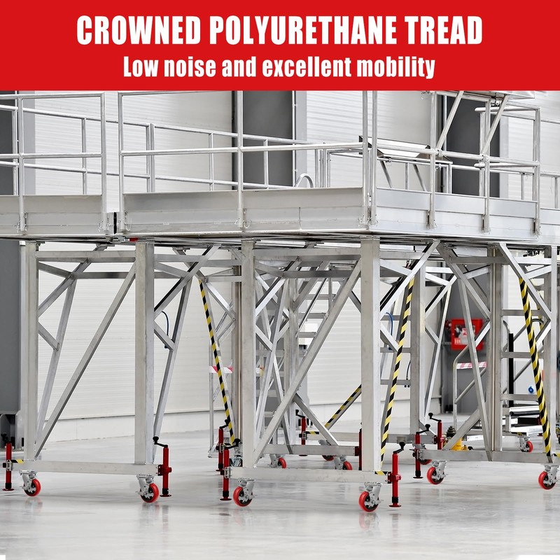 CWfutureparts 6"X2" Heavy Duty Industrial Casters,Crowned Polyurethane Tread Cast Iron