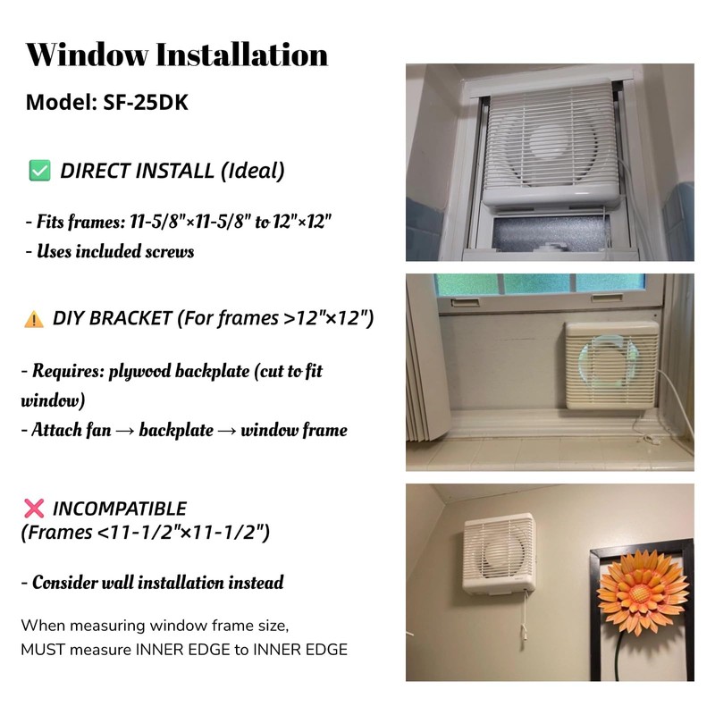 SAILFLO 10 Inch Window Shutter Exhaust Fan,11.6 x 11.6 Inch