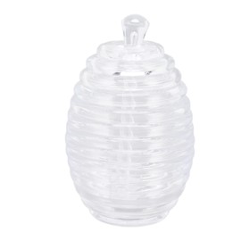 Transparent Honey Pot with Lid, Plastic Beehive Shape Honey Jars with Dipper Honey Dispenser Honey Containers for Home Kitchen Store Honey and Syrup