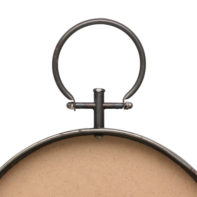 Stonebriar 24.6" x 14" Oval Bronze Metal Wall Mirror with