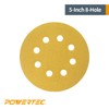 POWERTEC 44022G-50 Gold 5” Hook and Loop Sanding Disc |