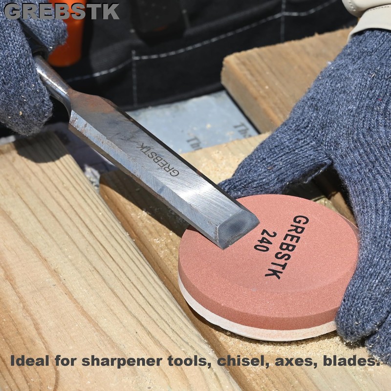 GREBSTK Dual Axe Sharpener Stone for Sharpening Hatchet Tool Knives