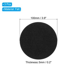 PATIKIL 3.9" Diameter Adhesive Non-Slip Backed Felt, 3 Pcs 5mm Thickness Round Lamp Base Anti-Slip Mat Anti-Scratch Pad for Lamp Bases, Black