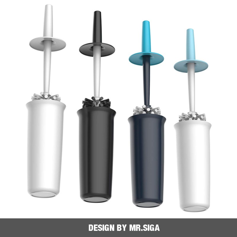 MR.SIGA Toilet Bowl Brush and Holder for Bathroom, White, 2