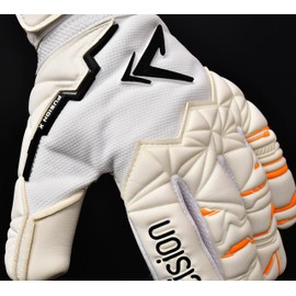 Precision Training Fusion X Pro Negative Contact Duo Grip Professional Football Adult's Goalkeeper Gloves, White, 8