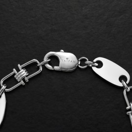 TAIPAN Plate Chain Bracelet Movable Stirrup Chain 10 mm Wide Stainless Steel Length 19 cm / 21 cm Selectable, Stainless Steel