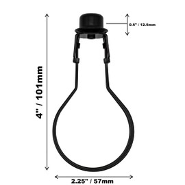 Creative Hobbies® Lamp Shade Light Bulb Clip Adapter Clip on with Shade Attaching Finial Top, Black Color | 2 Pack