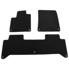 IKON MOTORSPORTS, Nylon Car Floor Mats Compatible with 2022-2025 Rivian R1T, OE Fitment Style Black Driver Passenger Car Carpets, Front Rear 3PCS Full Set