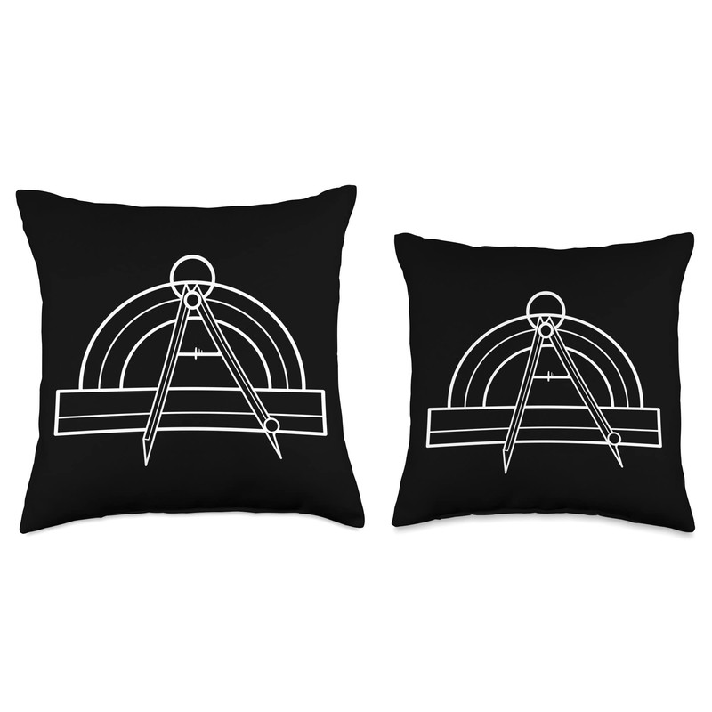 Compass Protractor Draftsman Throw Pillow