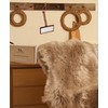 WaySoft Sheepskin Rug Brush with Premium Natural Beech Wood Handle,