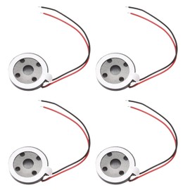 DMiotech 4 Pack 1W 8 Ohm 15mm Diameter Mini DIY Magnetic Speaker Internal Replacement Loudspeaker with Wire for Mobile Phone Black