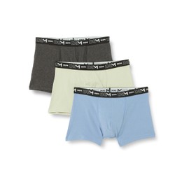 Dim Cotton Boxer Shorts Stretch Optimal Hold Breathable Multipack Men x3, Green/Blue, XL, Vert/Bleu