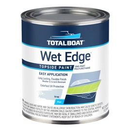 TotalBoat- Wet Edge Marine Topside Paint for Boats, Fiberglass, and Wood (Flat Gray, 1 Quarts (Pack of 1))