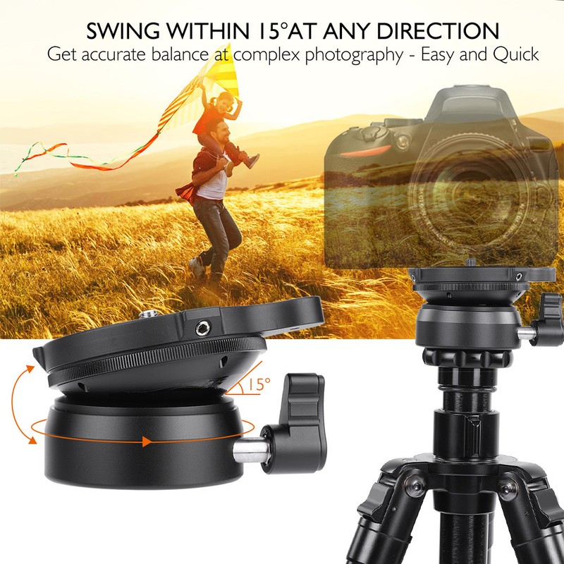 DY-60N Tripod Head Leveling Base Leveler Adjusting w/ Bubble Level