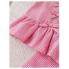 WDIRARA Girl's 2 Piece Outfits Striped Bow Ruffle Tank Pants