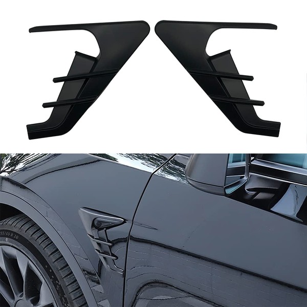 AOSKonology Compatible with Tesla Model Y 2020-2022 Turn Signal Cover, Side Fender Vents ABS side camera indicator protection cover fit for Autopilot 2.0-3.0 accessories(Matt Black)