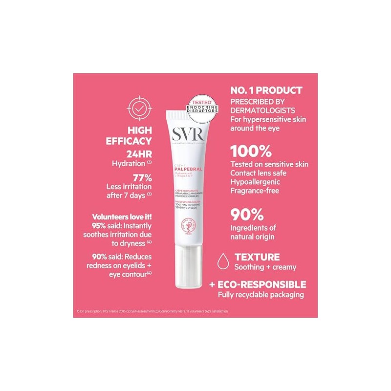 SVR Palpebral Crema para Párpados y Contorno de Ojos Sensibles,