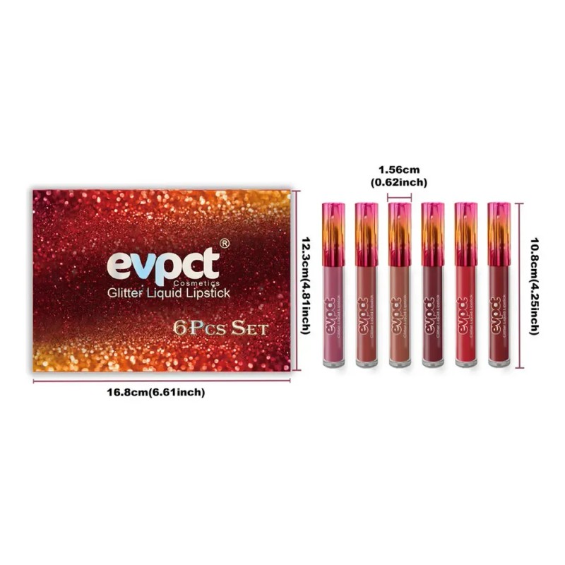 Set De Pintalabios Líquidos Lip Glosses, Mate A Purpurina,