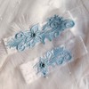 Juego de ligas de boda de encaje para novia, liga