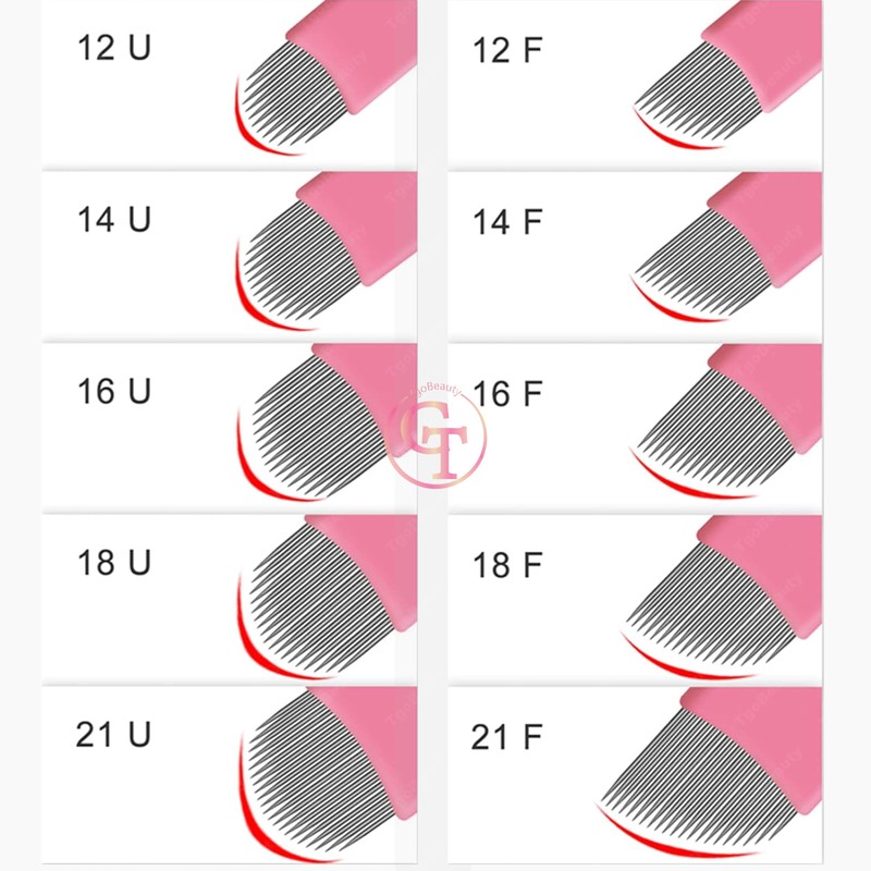 Disposable Microblading Needles 50pcs Pink 0.15mm Nano Microblading Blades Eyebrow