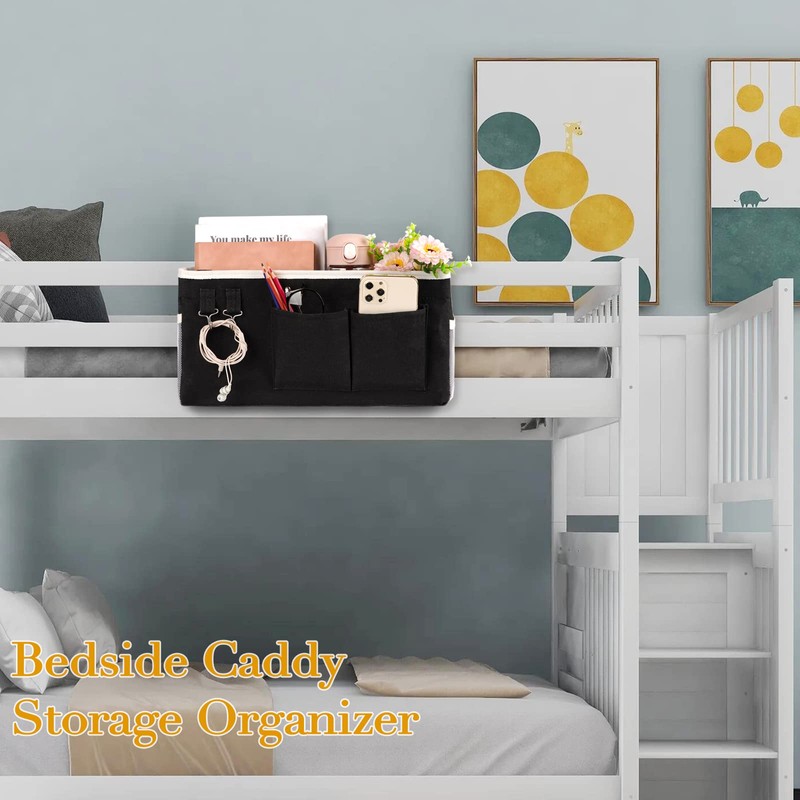 Ozzptuu Bedside Storage Caddy/Bedside Hanging Storage Bag for Headboards Bunk