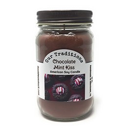 Chocolate Mint Kiss Soy Candle - 16 Oz. Mason Jar