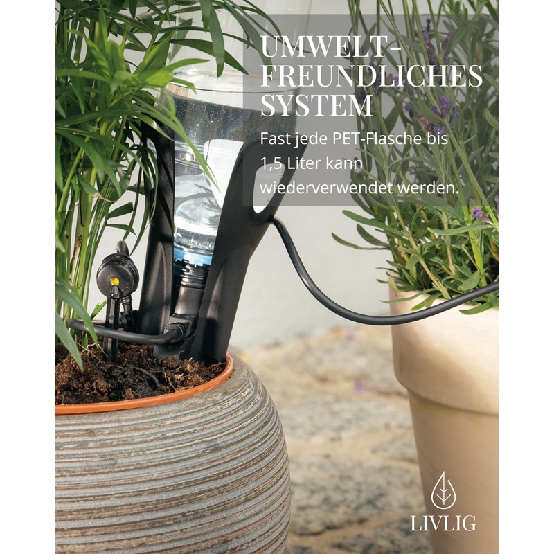 LIVLIG Irrigation with PET Bottle, Raised Bed Irrigation, Irrigation System