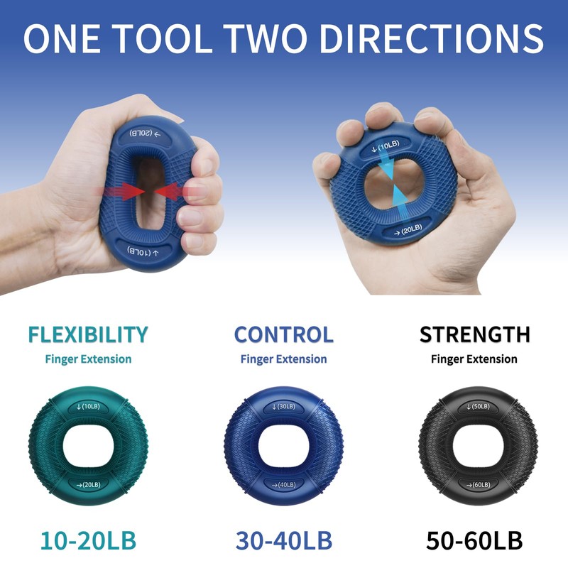 KDG 11PCS Grip Strength Trainer Kit with Adjustable Counting Hand