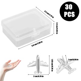 Cork Push Pins, Pack of 30 Aeroplane Pushpin, Map Pins, Pin Board, Map Marking, Push Pin Board Pins, with Storage Box, for Maps, Photos Wall, Cork Boards, Notice Board, Silver