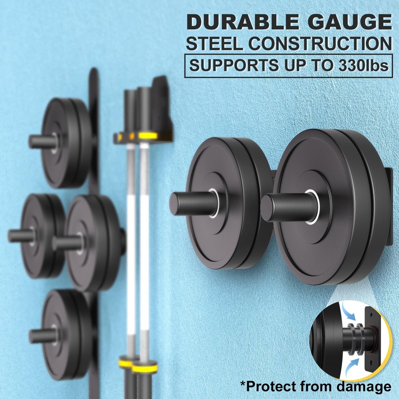 Wall Mounted Weight Plate Holder, Weight Rack Storage for 2"