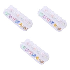 Healvian 3pcs Colors Shiny Nail Art Rhinestones Flat Back Nail Gems with Storage Box for DIY Crafts Makeup and Accessories
