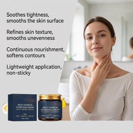 Crema antiedad para el cuello para pieles maduras: hidratante reafirmante con péptidos, tonifica y reafirma el cuello, reduce visiblemente las arrugas profundas y la textura flácida. (2pcs)