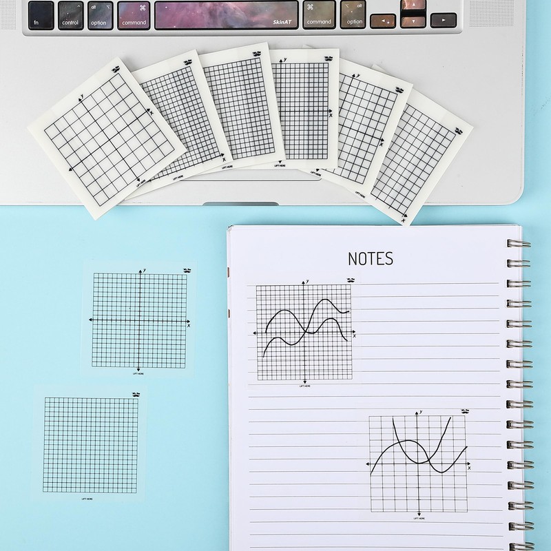 Mr. Pen- Transparent Graph Paper Sticky Notes, 300 Sheets, 3x3